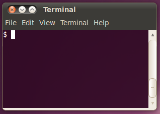 Default gnome-terminal, before modifications